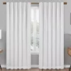 Nora White Blackout Rod Pocket Curtain Panel, (63")