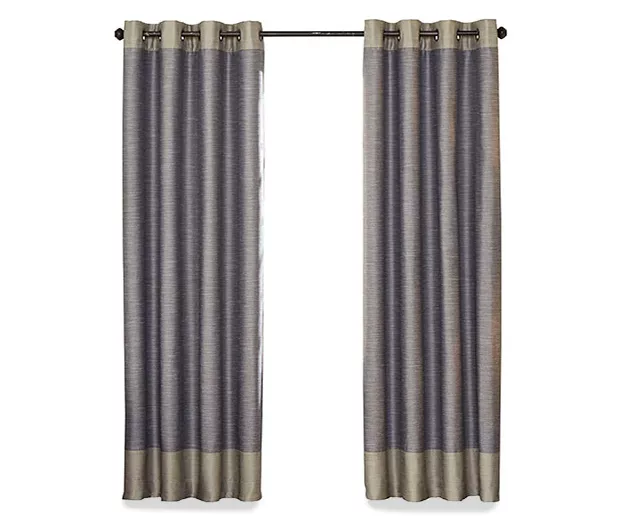 Monty Ivory & Charcoal Blackout Grommet Curtain Panel, (63") - Image 4