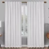 Nora Crochet White Blackout Rod Pocket Curtain Panel, (95")