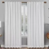 Nora Crochet White Blackout Rod Pocket Curtain Panel, (84")