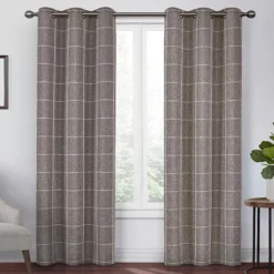 Peconic Chocolate Blackout Grommet Curtain Panel, (84")