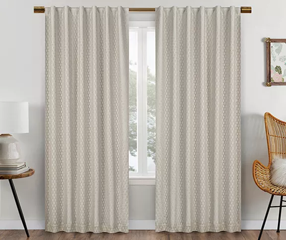 Eclipse Nora Crochet Blackout Rod Pocket Curtain Panel - Image 2