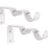 Brushed Nickel Adjustable Double Curtain Rod Brackets, 2-Pack