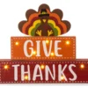 "Give Thanks" LED Block Tabletop Decor