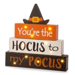 "Hocus To My Pocus" LED Block Tabletop Decor