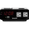 Sharp Digital Dual Alarm Clock With Power Outlets & USB Port