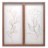 Gold Leaves Sketch 2-Piece Panel Art