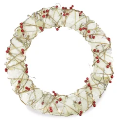 18" Burlap & Berry Light-Up Wreath