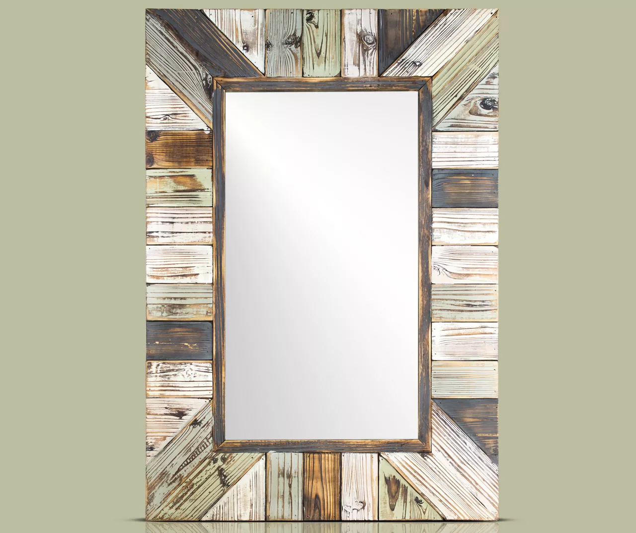 Rustic Plank Farmhouse Mirror - Image 4