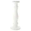 White Wood Pillar Candle Holder, (15")
