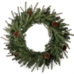 24" Pinecone LED Wreath