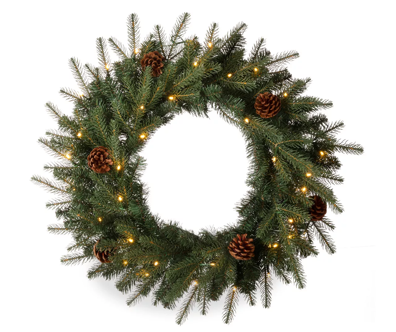 24" Pinecone LED Wreath - Image 2