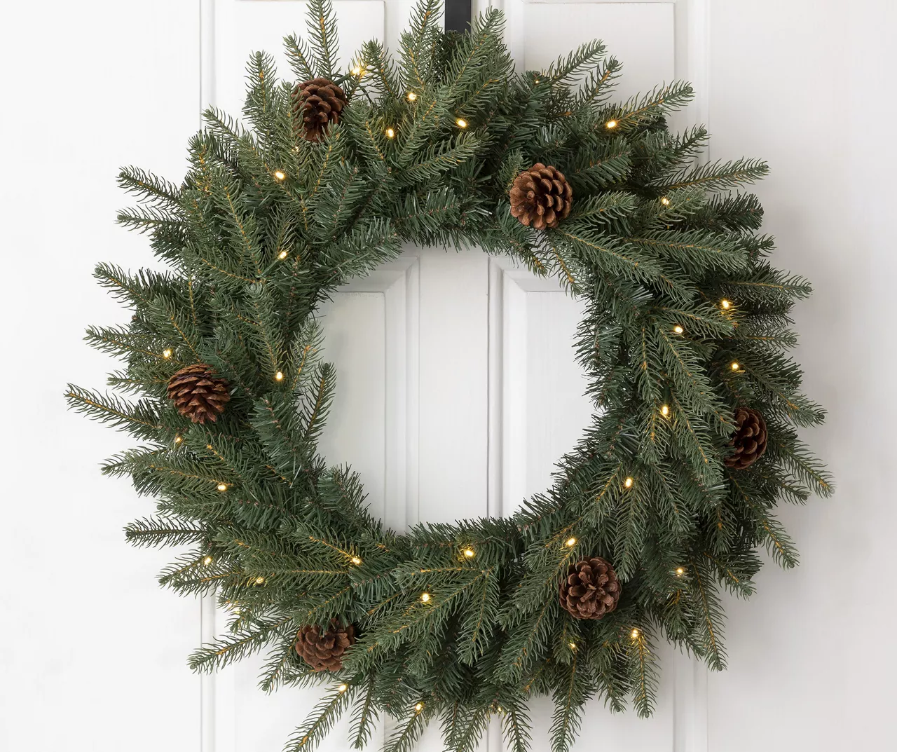24" Pinecone LED Wreath - Image 3