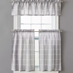 Gray Ronan Valance & Tier 3-Piece Curtain Set