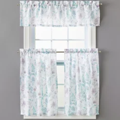 Adair Floral Valance & Tier 3-Piece Curtain Set