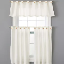 Ivory Valance & Tier 3-Piece Curtain Set