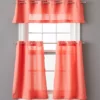 Coral Tucker Valance & Tier 3-Piece Curtain Set