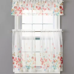 Maggie Floral Valance & Tier 3-Piece Curtain Set