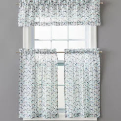Walden Geometric Valance & Tier 3-Piece Curtain Set