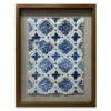 Framed Blue & White Printed Fabric, (14" X 18")
