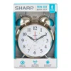 Sharp Brushed Nickel Twin Bell Alarm Clock