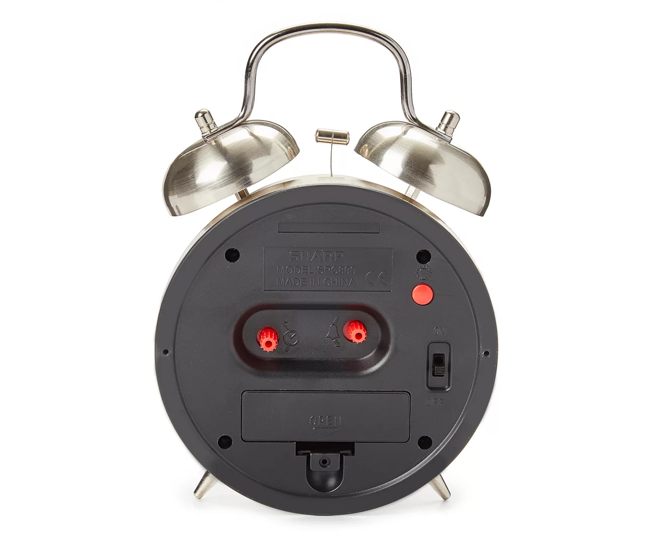 Sharp Brushed Nickel Twin Bell Alarm Clock - Image 4