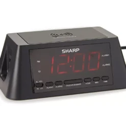 Sharp Dual Alarm Clock With QI Wireless Charging
