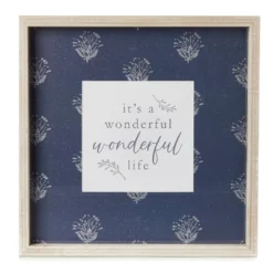 "A Wonderful Life" Blue & Natural Framed Plaque