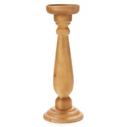 Wooden Pillar Candle Holder, (13")