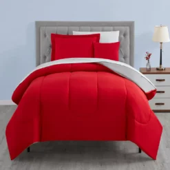 Real Living Red & Gray Bed-in-a-Bag Bedding Set