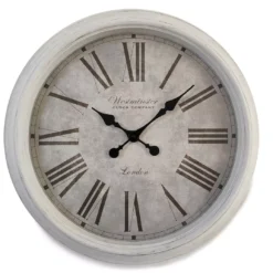 White Antiqued Wall Clock