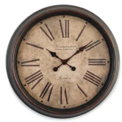 Brown Mahogany Antiqued Wall Clock