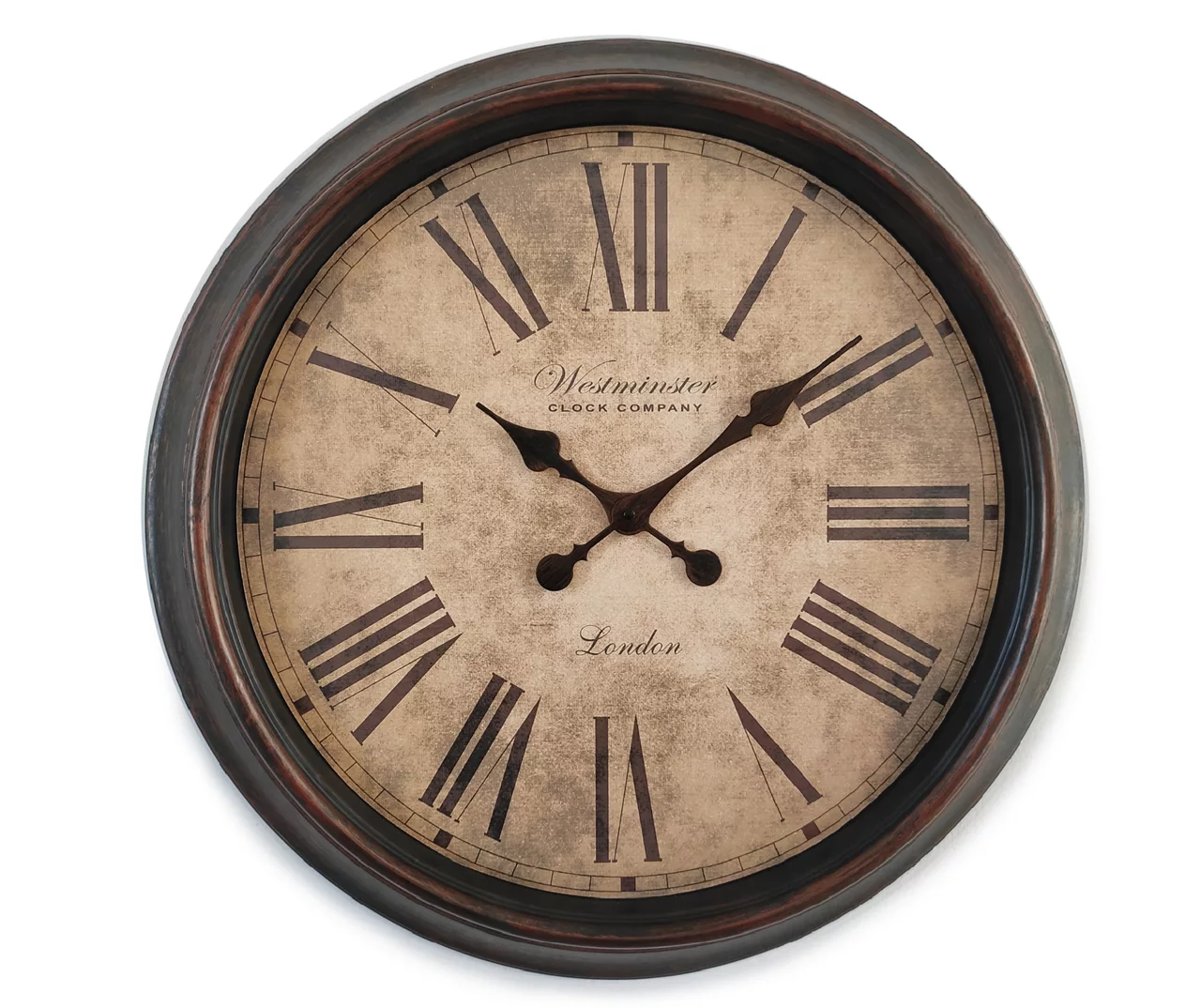 Brown Mahogany Antiqued Wall Clock