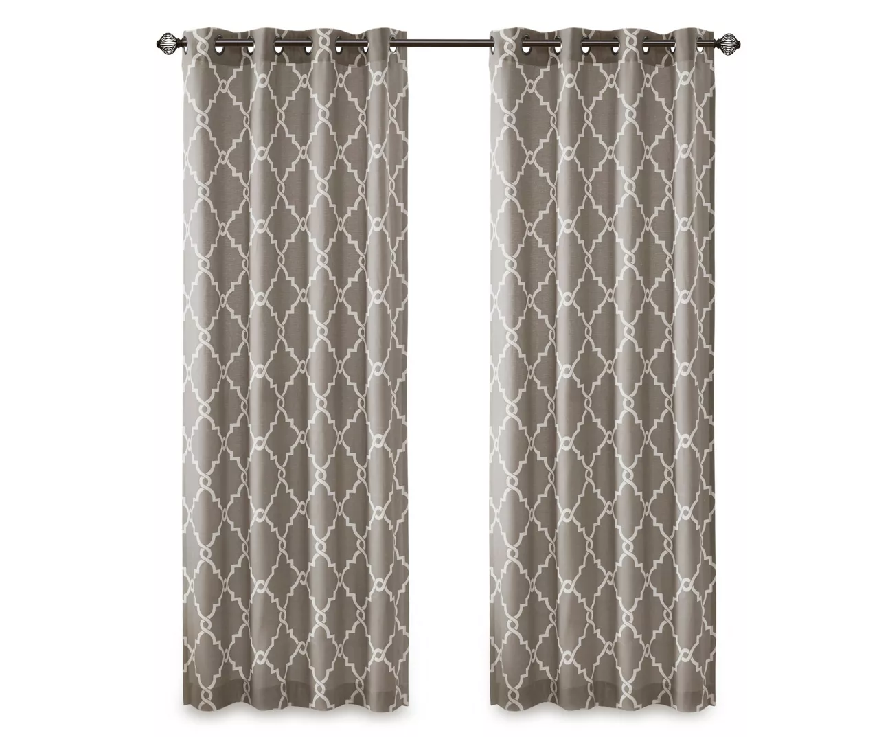 Sereno Fretwork Gray Light-Filtering Grommet Curtain Panel, (95") - Image 12