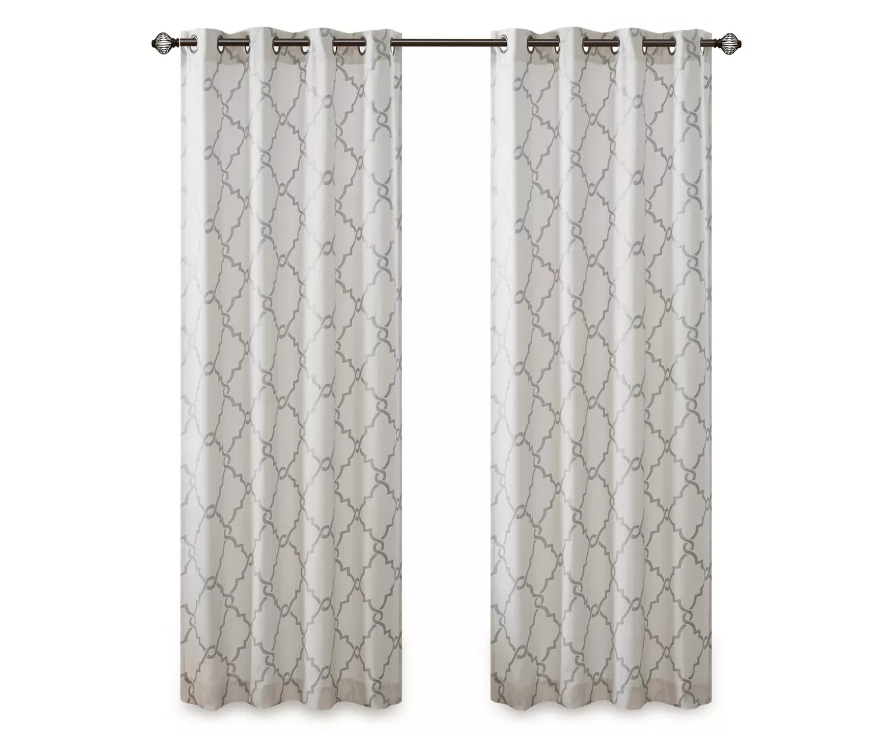 Sereno Fretwork Ivory Light-Filtering Grommet Curtain Panel, (84") - Image 12
