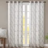 Sereno Fretwork Ivory Light-Filtering Grommet Curtain Panel, (95")
