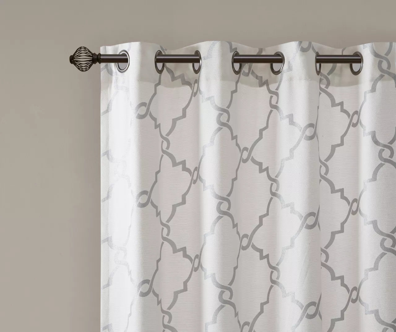 Sereno Fretwork Ivory Light-Filtering Grommet Curtain Panel, (95") - Image 4