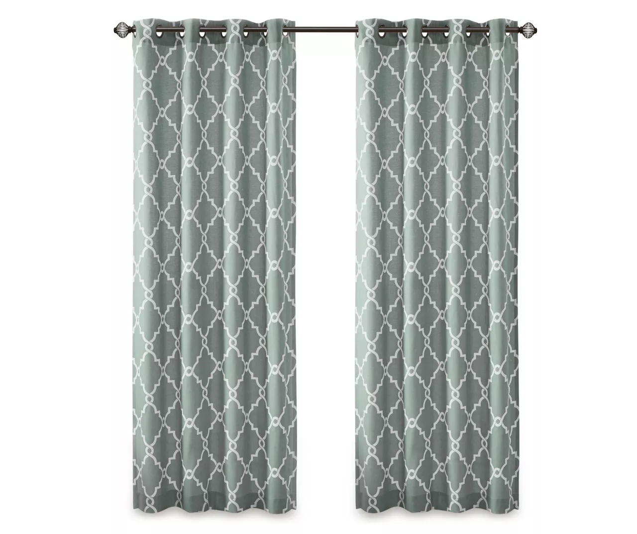 Sereno Fretwork Seafoam Light-Filtering Grommet Curtain Panel, (95") - Image 12