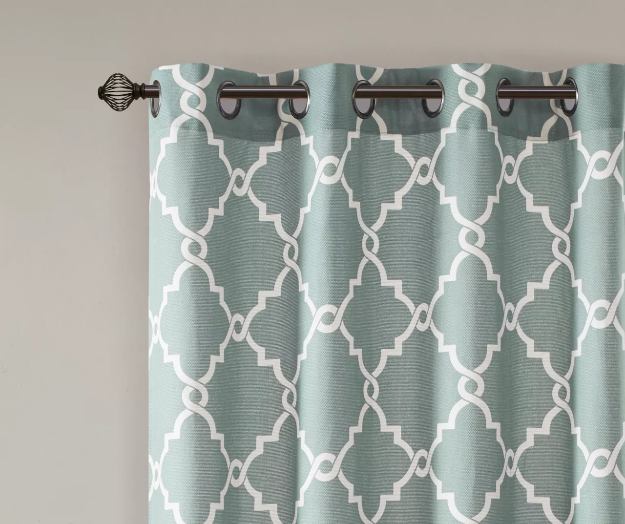 Sereno Fretwork Seafoam Light-Filtering Grommet Curtain Panel, (95") - Image 4