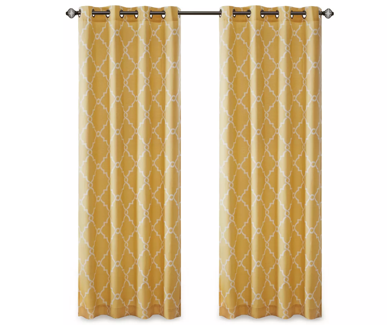 Sereno Fretwork Yellow Light-Filtering Grommet Curtain Panel, (84") - Image 12