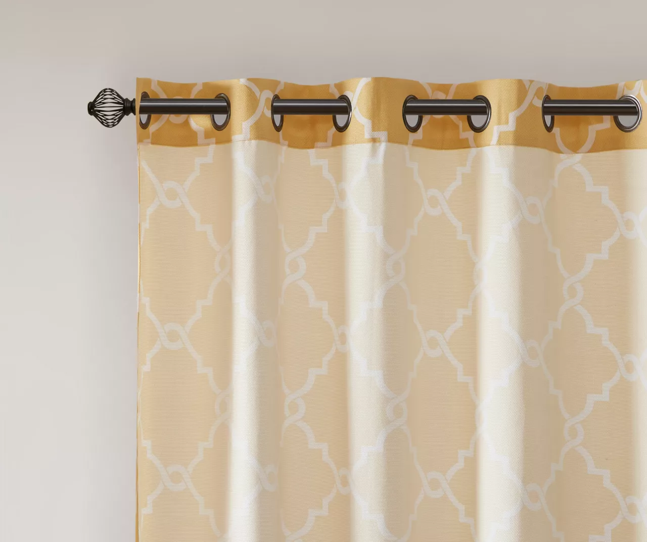 Sereno Fretwork Yellow Light-Filtering Grommet Curtain Panel, (95") - Image 5