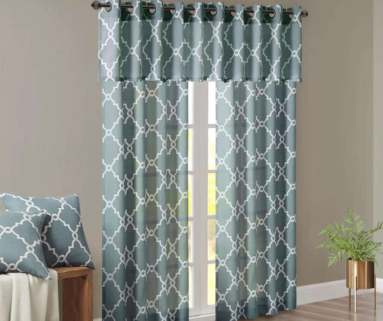 Sereno Fretwork Blue Light-Filtering Grommet Curtain Panel, (84") - Image 11
