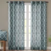Sereno Fretwork Blue Light-Filtering Grommet Curtain Panel, (95")