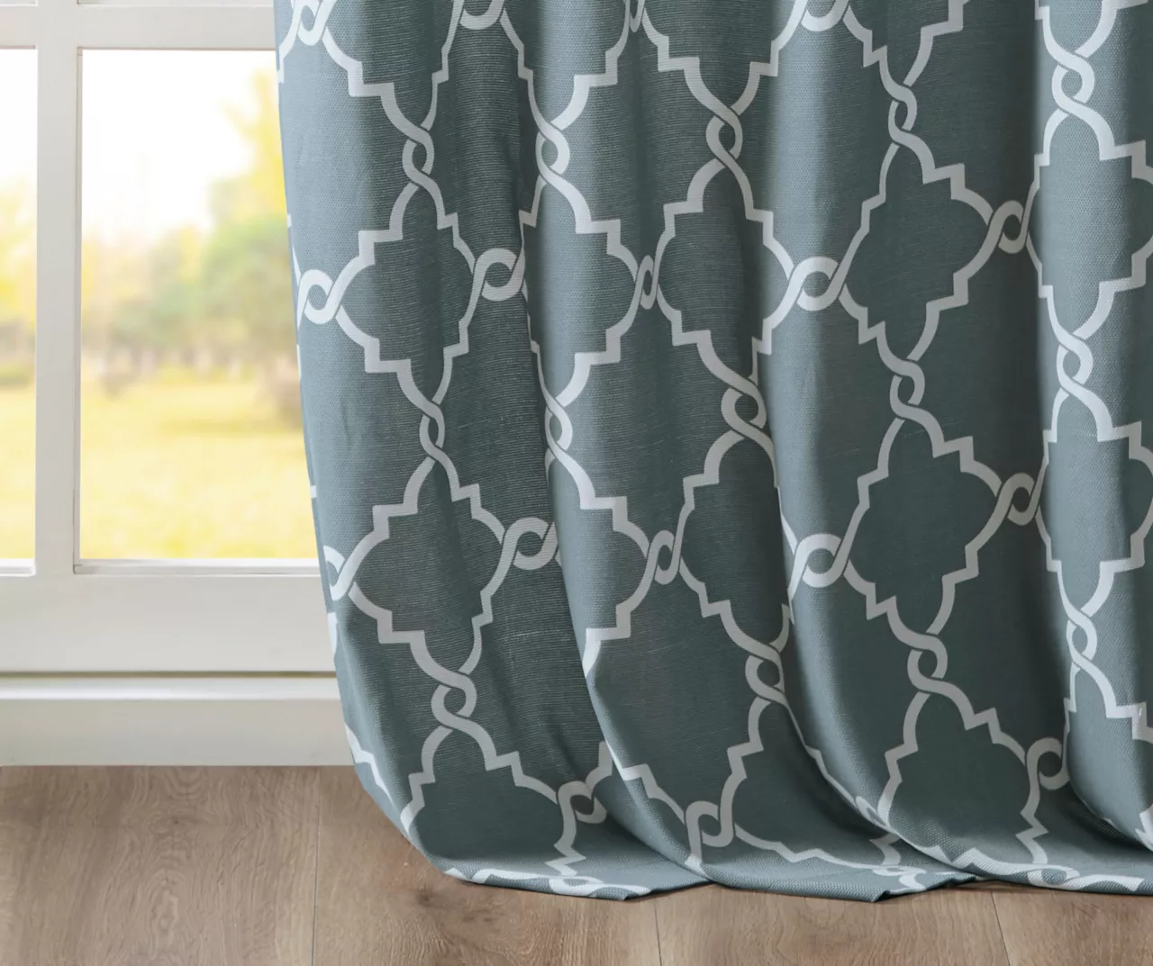 Sereno Fretwork Blue Light-Filtering Grommet Curtain Panel, (84") - Image 6