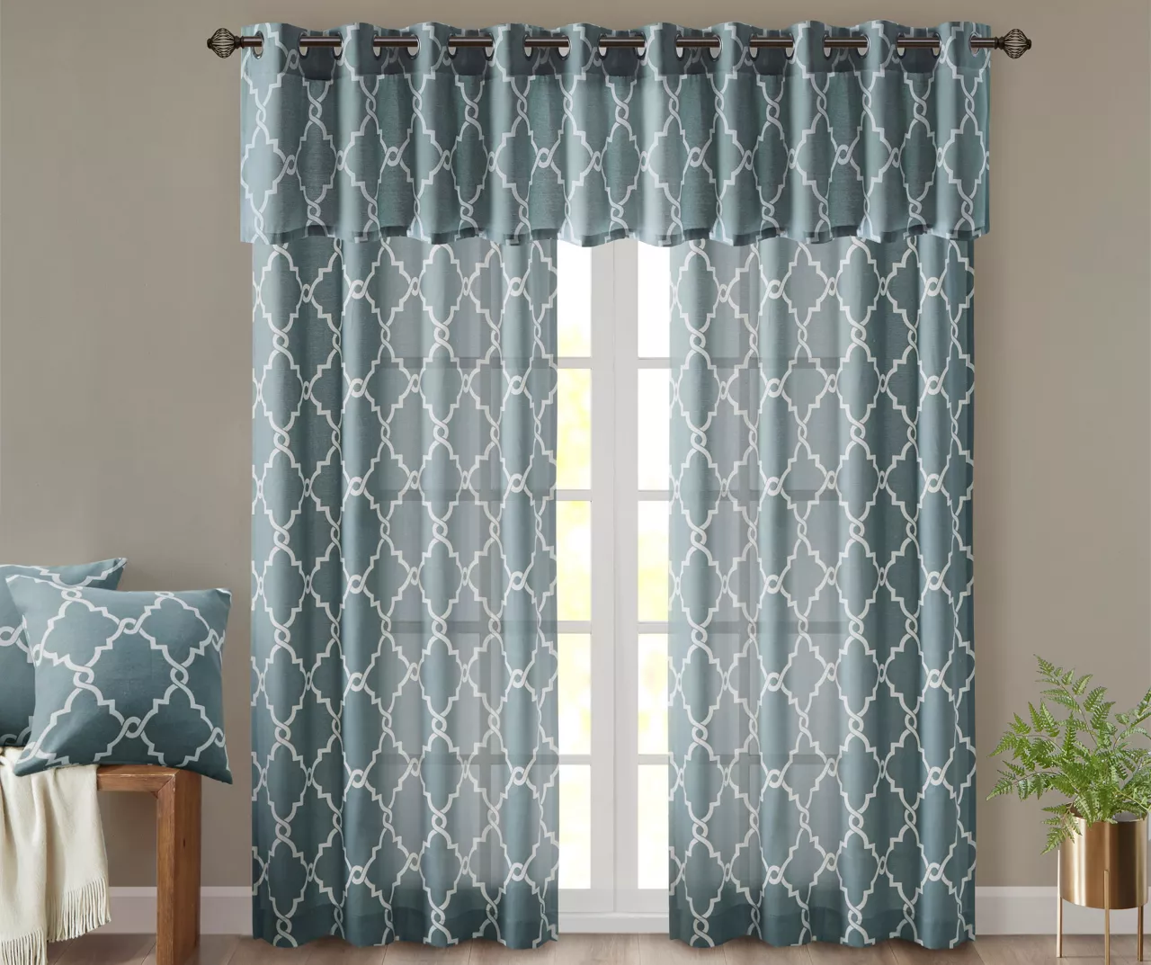 Sereno Fretwork Blue Light-Filtering Grommet Curtain Panel, (84") - Image 10