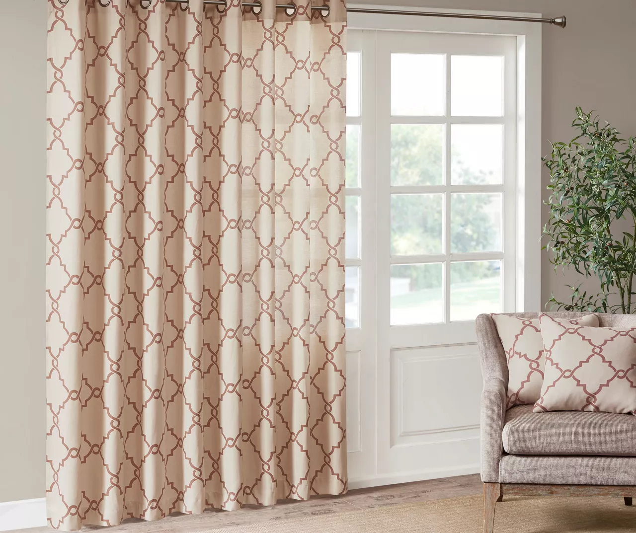 Sereno Fretwork Light-Filtering Grommet Patio Curtain Panel, (84") - Image 15