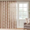 Sereno Fretwork Beige & Spice Light-Filtering Grommet Patio Curtain Panel, (84")