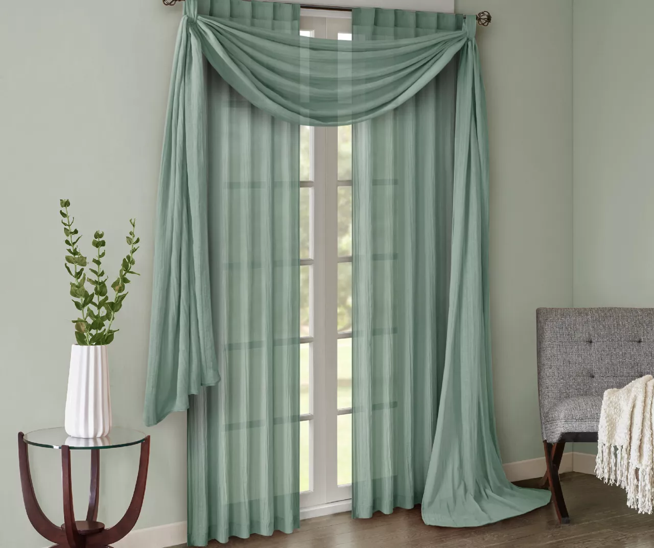 Avery Crushed Sheer Rod Pocket Curtain Panel Pair - Image 16