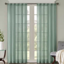 Avery Crushed Sheer Rod Pocket Curtain Panel Pair
