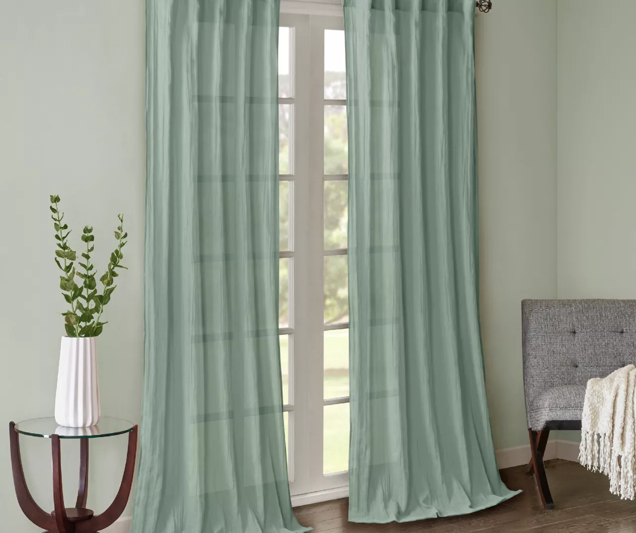 Avery Crushed Sheer Rod Pocket Curtain Panel Pair - Image 13